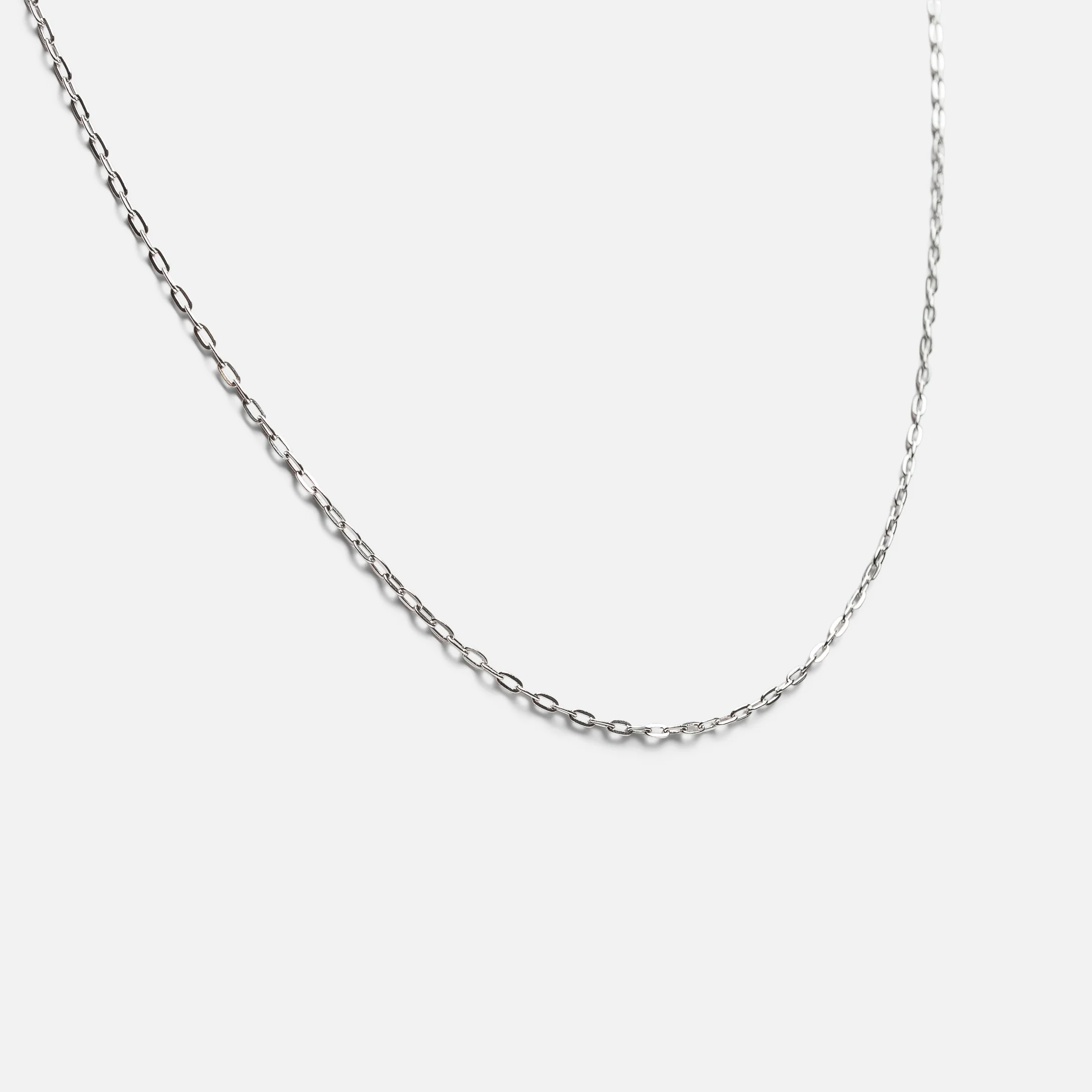 Chaîne argentée mailles trombone en argent sterling .925 - Image 3