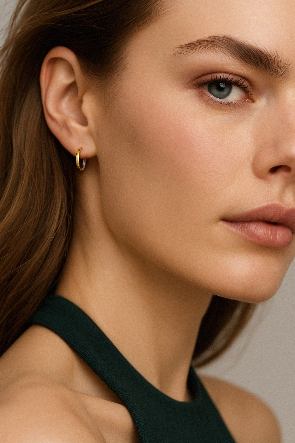 Boucles d’oreilles anneaux 11 mm en or jaune & blanc 10 carats - Image 4