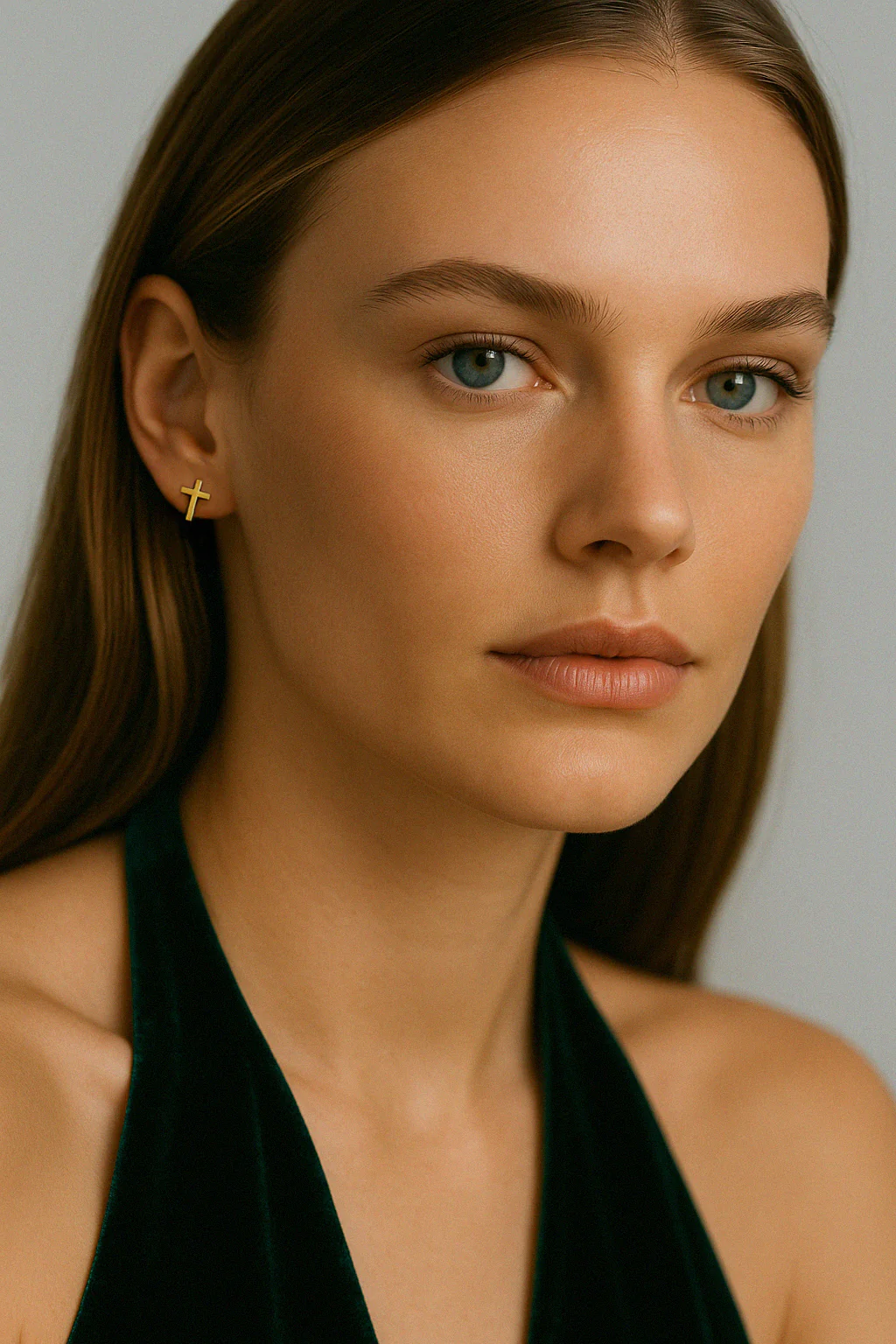 Boucles d'oreilles croix en or 10 carats - Image 5