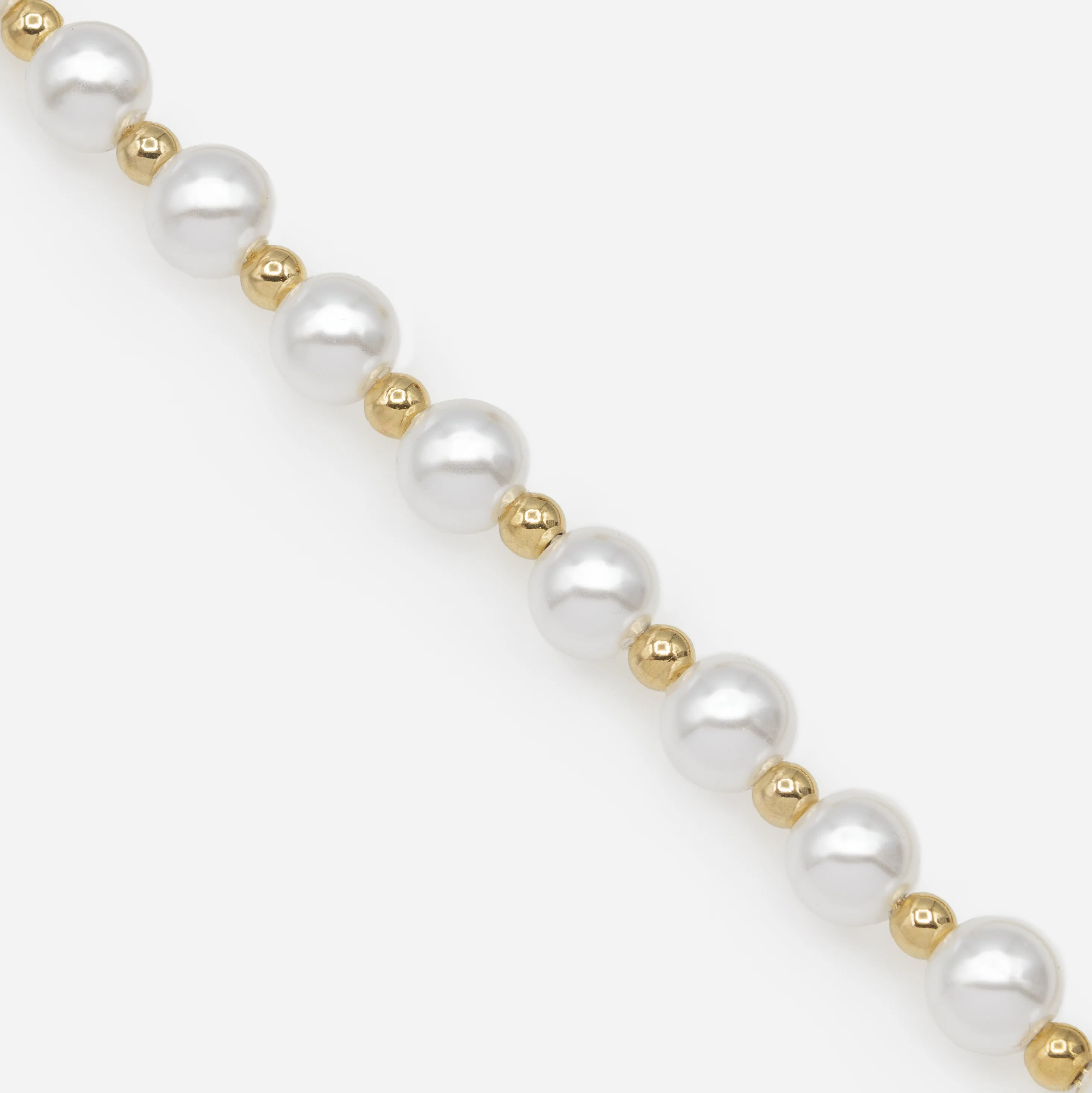 Bracelet perles et billes dorées en acier inoxydable - Image 3