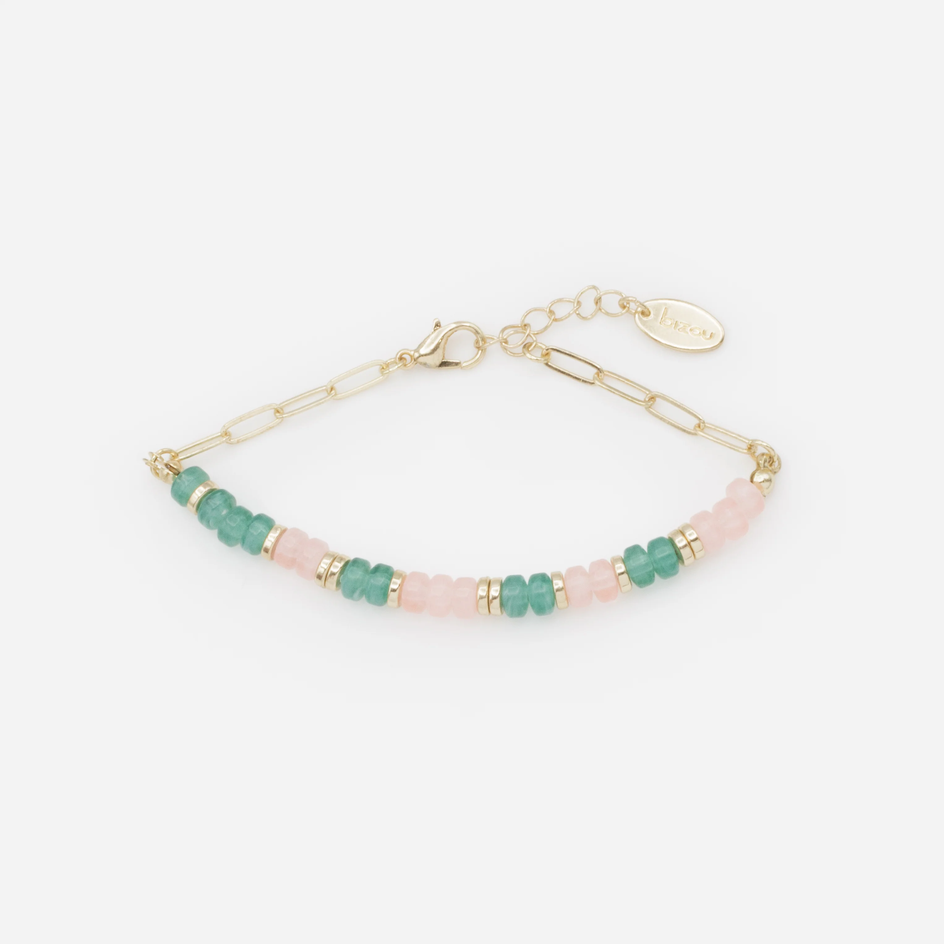 Ensemble trois bracelets dorés perles et billes - Image 7