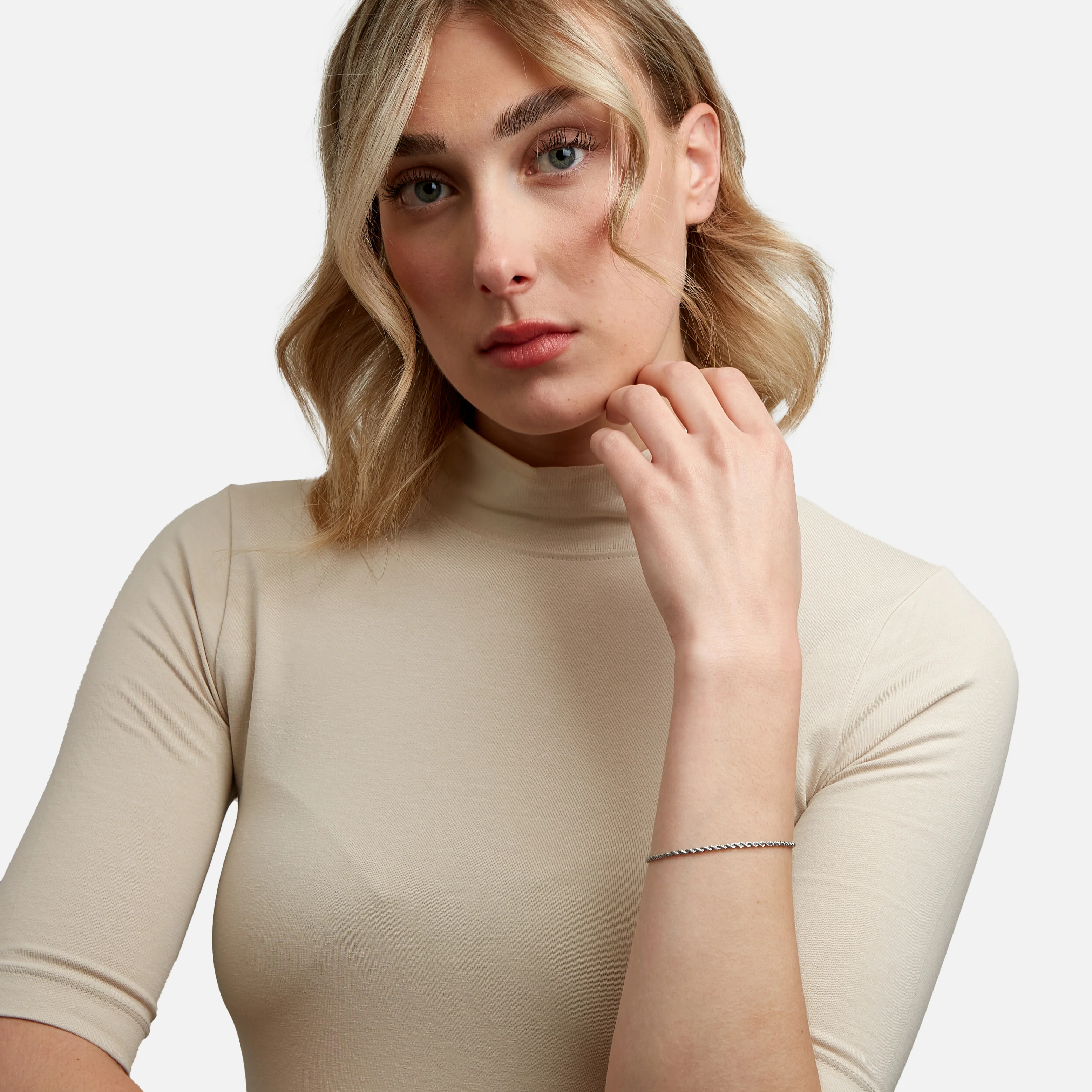 Bracelet argenté à maille torsade en acier inoxydable - Image 3